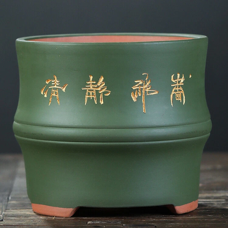 Vaso de flores de argila roxa de orquídea suculenta bacia de bonsai vaso de flores de cerâmica - Imagem 3 de 4