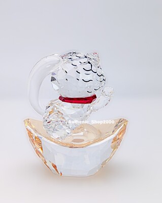 New 100% SWAROVSKI Crystal Asian Symbols Lucky Cat Figurine