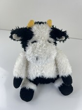 Russ Berrie MOOSLEY The Chubby Cow Black White Fuzzy Fur Plush Stuffed Animal