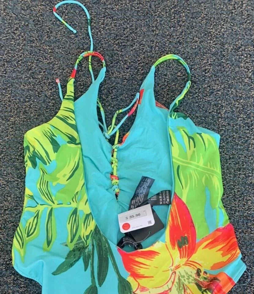 ZARA  WOMEN  ACCESSORIES FLORAL SWIMSUIT SIZE L  RN# 77302 - Image 4 of 4