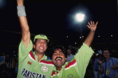 1992 Pakistan Cricket Team World Cup Win No 9 Old Photo