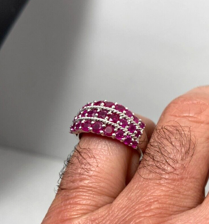 Ladies Solid White Gold 14Kt Ring | Ruby Stone | … - image 5