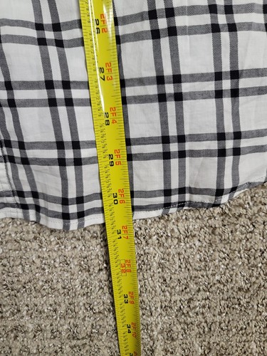 Frank & Eileen Don Linen Shirt Mens XL Plaid Long Sleeve White Black - Picture 10 of 10