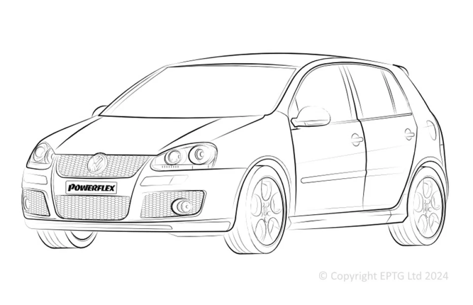 Boccole anteriori Powerflex Wishbone PFF85-501 per Audi Q2 Q3 RSQ3 8U F3 - Immagine 3 di 4
