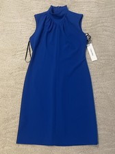 CALVIN KLEIN WOMAN'S BLUE KNEE LENGTH SLEEVELESS DRESS, SZ 2, BNWT*