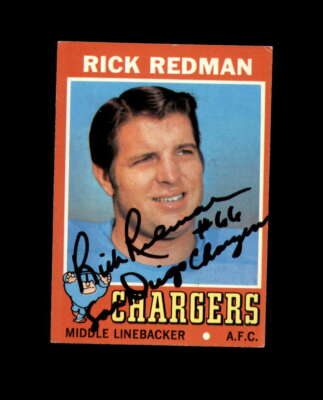 Rick Redman Hand Signed 1971 Topps San Diego Chargers Autograph
