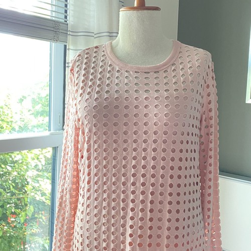 T by Alexander Wang Circular Hole Long Sleeve Dress in Blush Revolve Style LARGE - Picture 2 of 10