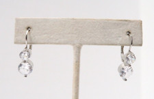 STUNNING STERLING SILVER CZ DANGLE/DROP EARRINGS 3.91G