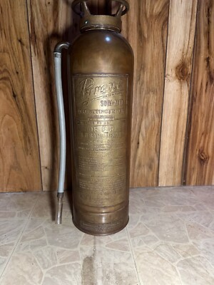 EMPTY Antique Vintage Copper Pyrene Soda Acid Fire Extinguisher