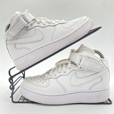 Nike Air Force 1 Mid Triple White Sneaker Gr. UK 4 Damen Leder Gym 314195-113