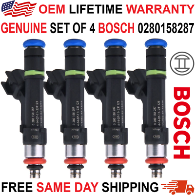 #ad NEW GENUINE BOSCH x4 Fuel Injectors 2004 2015 Mazda 2.0L I4 2.3L I4 #0280158287 $206.96