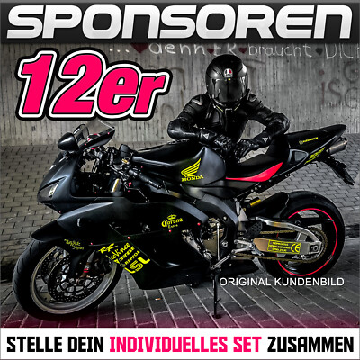12er SET # MOTORRAD Sponsoren Decals Tuning Aufkleber Moto GP Racing Sticker