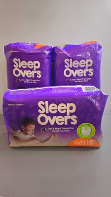 Pack of 3 Sleep Overs Day & Night Protection Youth 60-125 lbs. LG/XL (36 Pants)