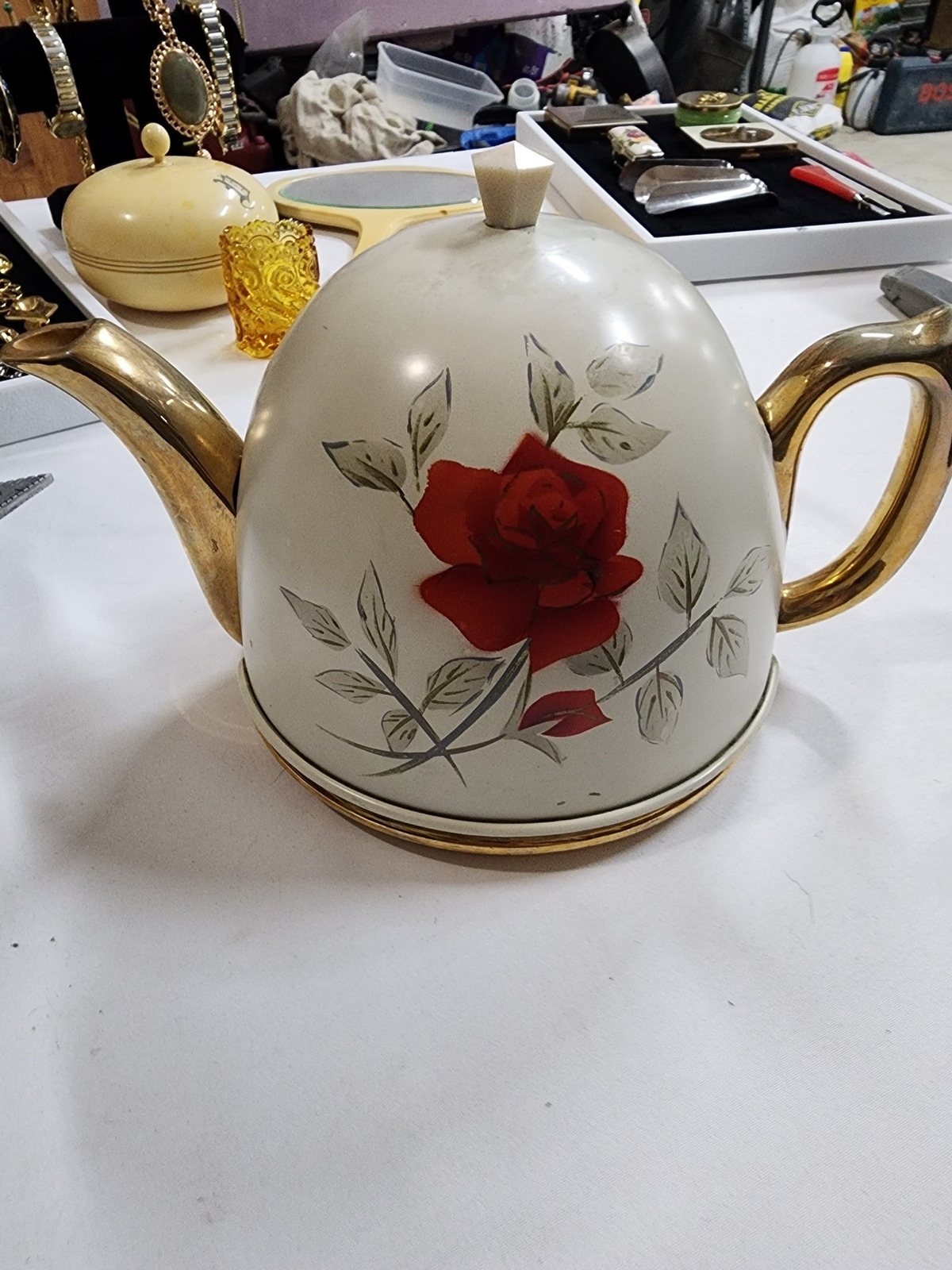 BEVERLEY Staffordshire England POTTERY TEA POT w/ COZY COVER (For