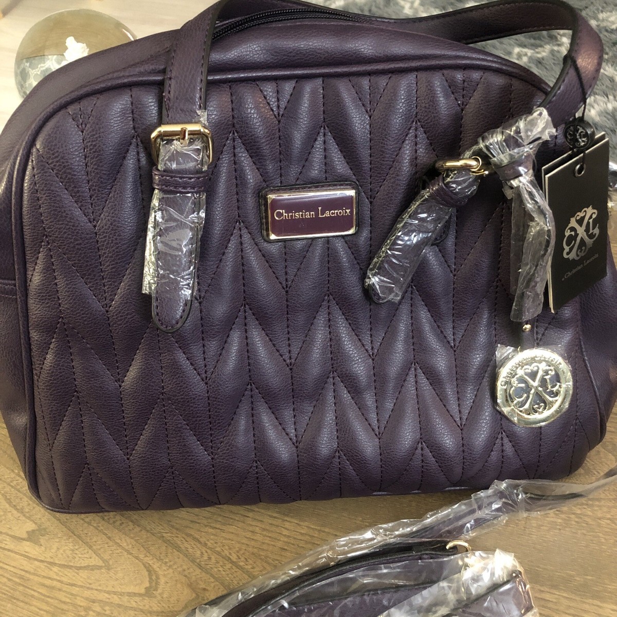 Christian Lacroix nina quilted purple dome purse NWT Retails $108