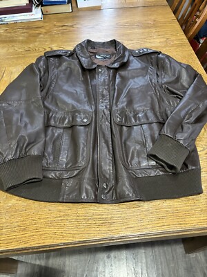 XXL Members Only Leather Bomber Jacket Biker Red Wine 80s Zip