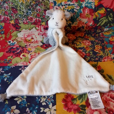 MOTHERCARE GRAU & WEISS LAMM BETTDECKE I LOVE YOU BLANKIE STOFFTIER PLÜSCHDECKE