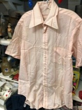 Vintage 1970'-80's  SIZE L 16 .5 button down short sleeve w/pocket --------B13