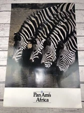 Fantastic Pan Am Africa poster from the 1987 series, Zebra - 42"x28" Pre-owned