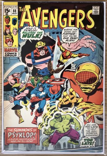 THE AVENGERS #88, 1ST APPEARANCE PSYKLOP, HARLAN ELLISON, 1971, GOOD CONDITION - Picture 1 of 10