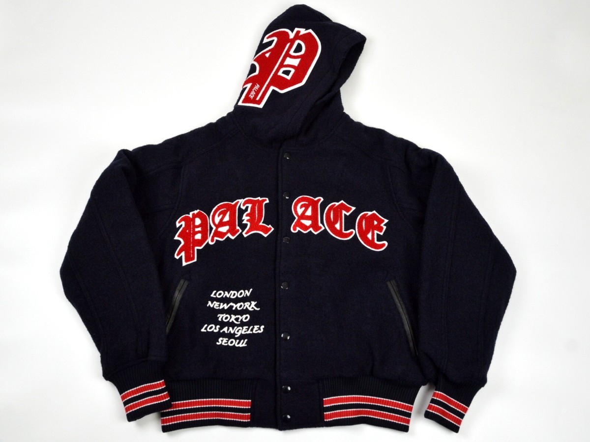 Palace hooded Varsity Jacket Size-S 2024 Navy Brand New 100