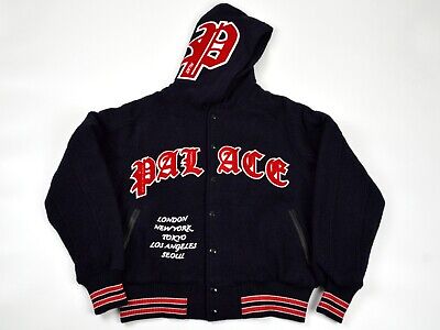 Palace hooded Varsity Jacket Size-S 2024 Navy Brand New 100