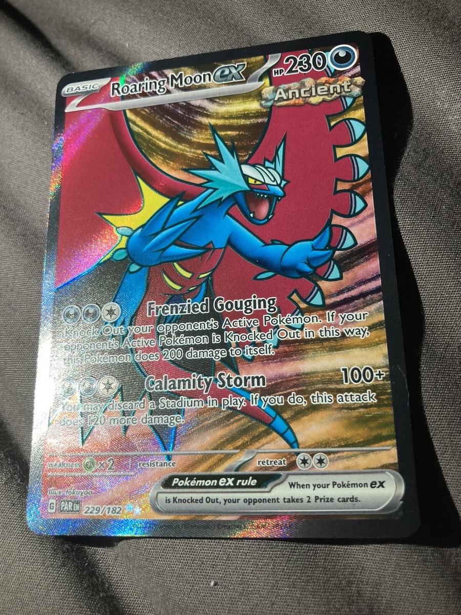 Pokemon Roaring Moon ex Full Art Ultra Rare 229/182 Paradox Rift