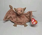Vintage TY Beanie Baby Original BATTY the Bat Brown With Tag Protector 1996 Mint