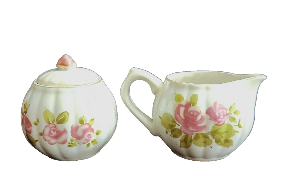 Gibson Roseland Porcelana Gres Vintage Azucarero con Tapa y Juego de Crema Foto 3 de 4
