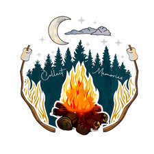 Camp Fire Sticker Decal