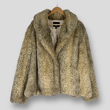 Mossimo Womens Animal Leopard Faux Fur Short Coat Size 3x