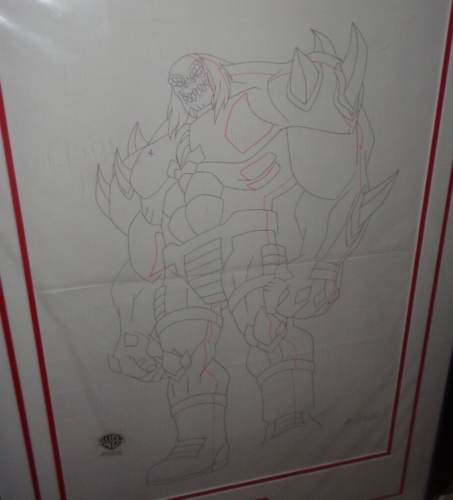 Superman vs Doomsday Animated Production Drawing Doomsday Oversized Framed! 2007 - Picture 1 of 5