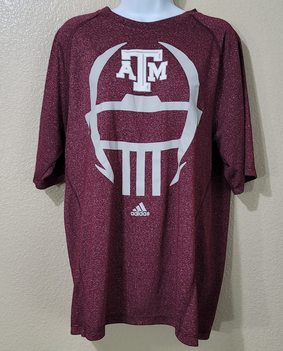 Adidas T-shirt Womens Sz M Maroon Texas A&M Aggies NCAA Helmet Dot  Climalite Tee