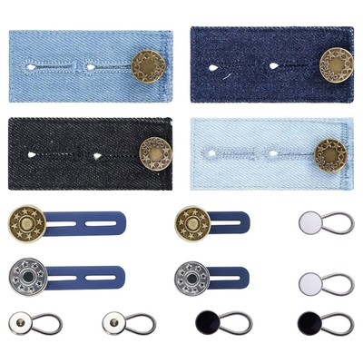14x Unisex Retractable Buckles Metal Buttons- Versatile Punch Free Extender