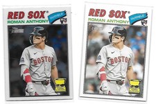 2026 TOPPS HERITAGE ROMAN ANTHONY WHITE CHROME PARALLEL ROOKIE CARD #86 + BASE