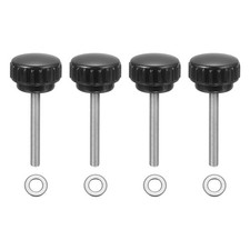 4Pcs Knurled Clamping Knobs, M5 x 40mm 25mm Width Handle Bolts Grip with Washers
