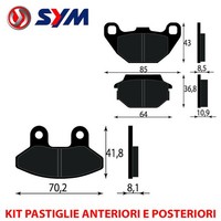 Satz BremsbelÄGe Vorne UND Hinten SYM Joyride 125 2001 2005