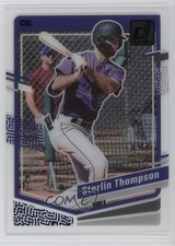 2023 Panini Chronicles Clearly Donruss Blue /50 Sterlin Thompson #25 1ss7