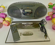 JVC RC-Q50 Portable Boombox System - AM-FM, Tape, Manual, Remote, Belts - Tested