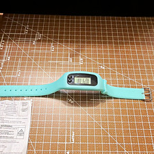Blue Wrist Pedometer Watch W-721 LCD Step Counter Time Calories Distance