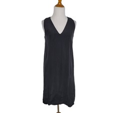 Everlane The Double-Lined Silk V-Neck Dress Black Sleeveless Women 0