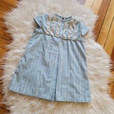 Vintage 1960s Toddler Girls Light Blue Cotton Dress 4t