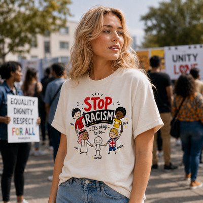Stop Racism Its Okay To Be Damen T-Shirt