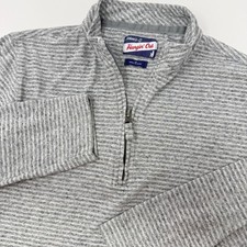 johnnie-O Hangin Out Kids Size 12 Grey Striped 1/4 Zip Pullover Sweater
