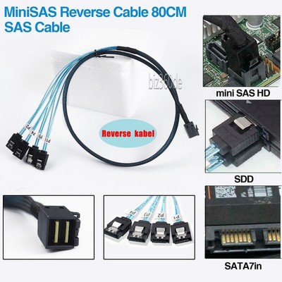 Internes Mini SAS HD SFF 8643 Target auf 4 SATA 7Pin Host Reverse Kabel 80cm