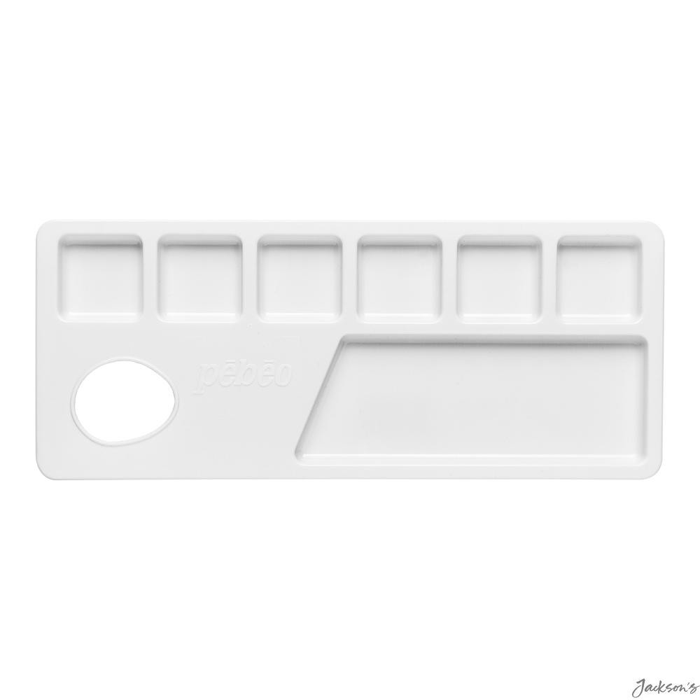 Pebeo Elite Small Paint Palette 6 Wells For Watercolour Acrylic Mixing