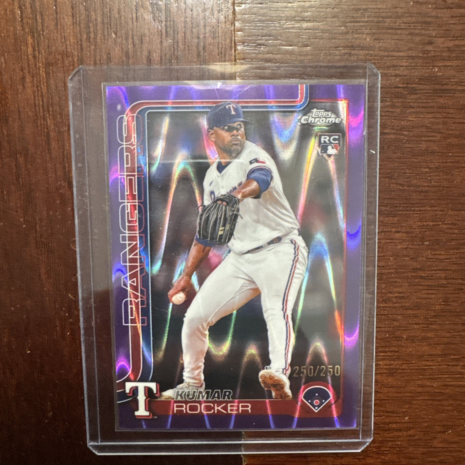 2025 Topps Chrome Kumar Rocker #73 Purple Ray Wave Refractor /250 (RC)