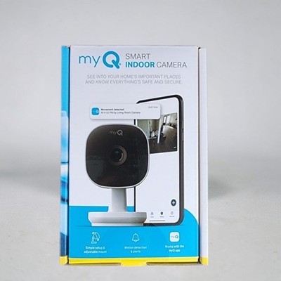 myQ Smart Indoor Garage Security Camera   1080p HD Video, Night Vision, Motion 