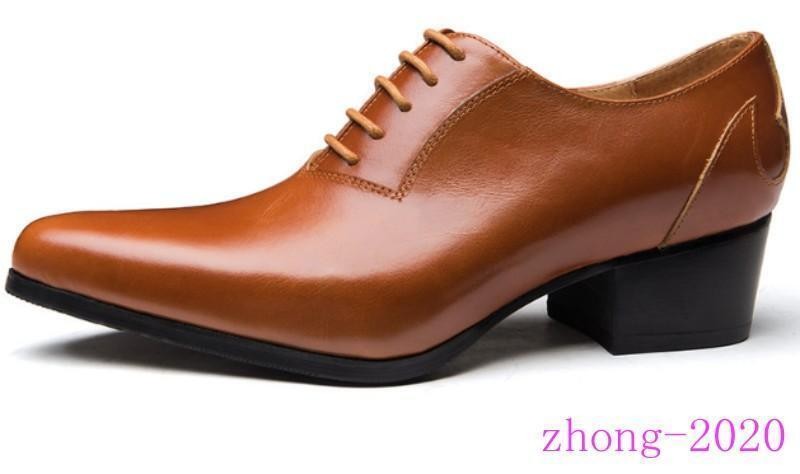 SAOLA Scarpe Oxford da uomo in vera pelle a punta stringate tacco a blocco matrimonio formali