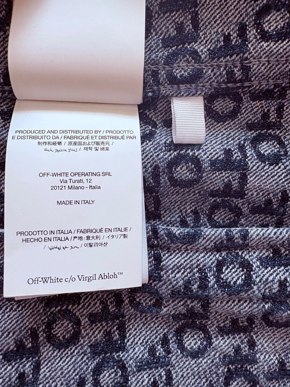 2k New Off-White c/o Virgil Abloh Jacket Coat Jacquard Denim Logo Men S Italy image 16